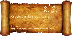 Krajcsa Ernesztina névjegykártya